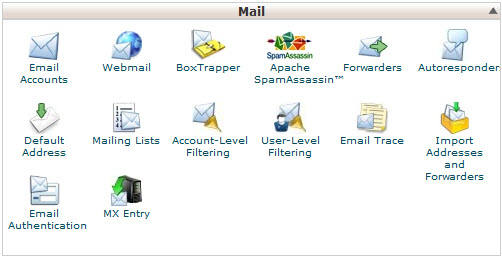 cPanel Mail Section