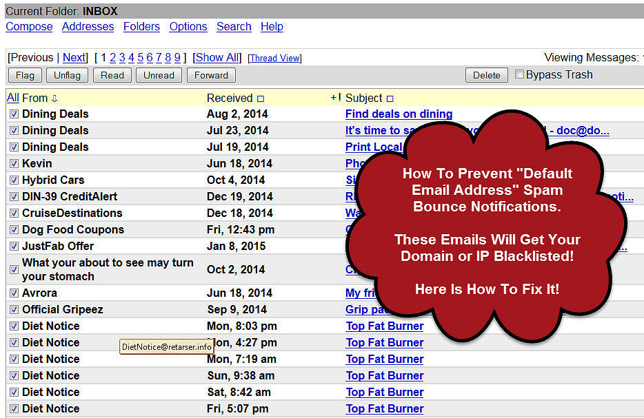 blackhole prevents spam email response