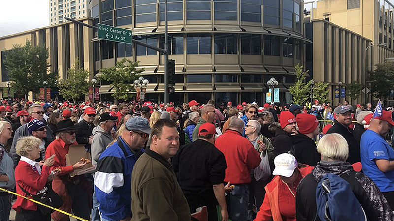 Trump Rally Supporters Outside Mayo Center