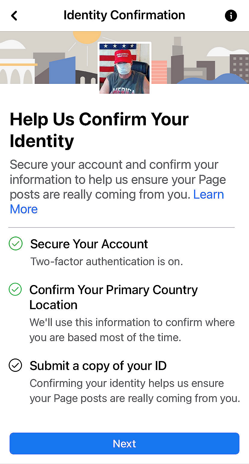 Facebook requires pro-Trump bloggers drivers license photo 