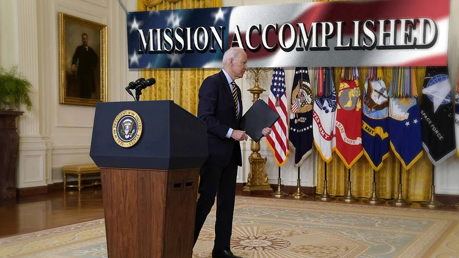 Joe Biden mission accomplished Afghanistan