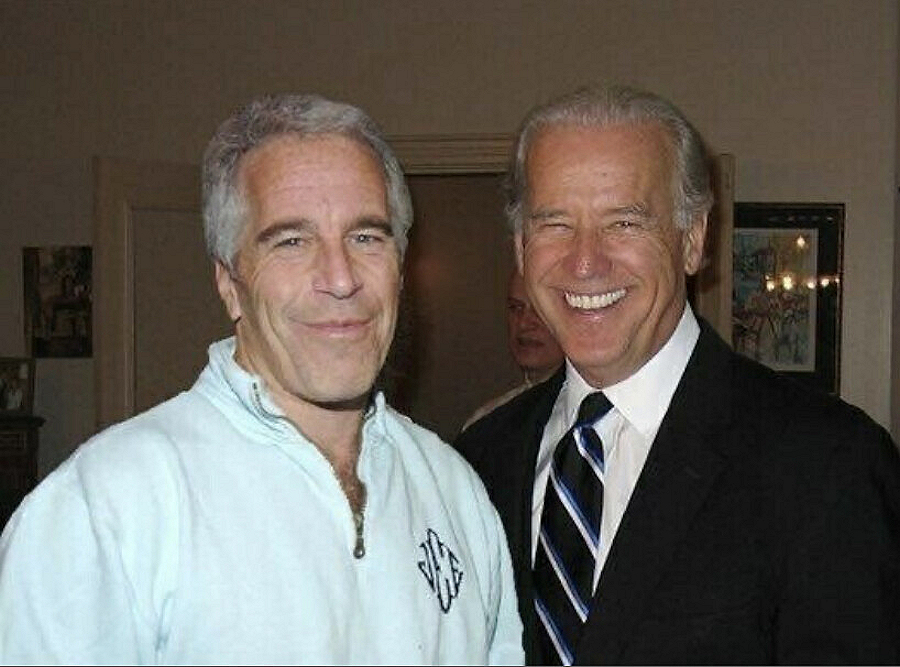 President Joe Biden with Jeffery Epstein