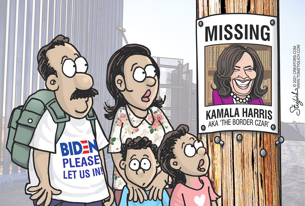 Kamala Harris wanted at the border poster