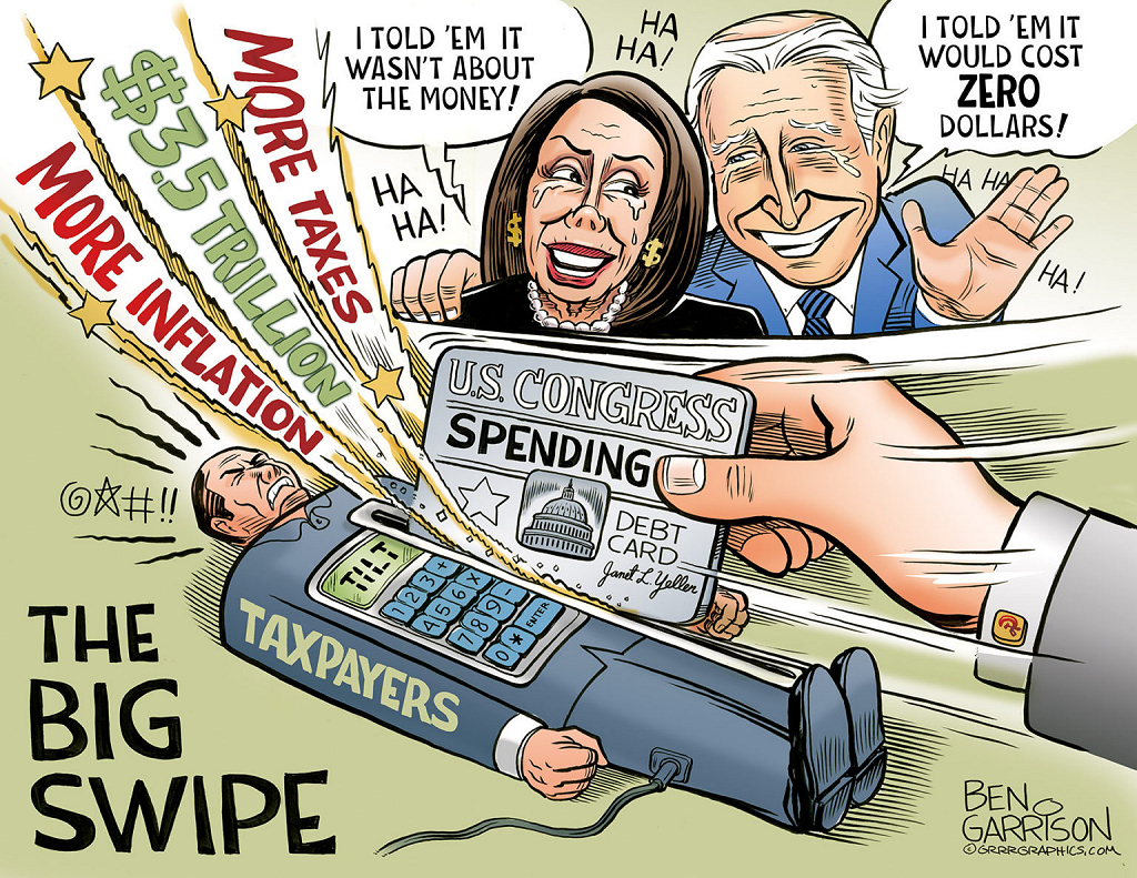 The big 3.5 TRILLION wipe. Image credit, Ben Garrison cartoons.
